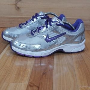 Nike Run II Purple and Silver Sneakers Youth Size 5